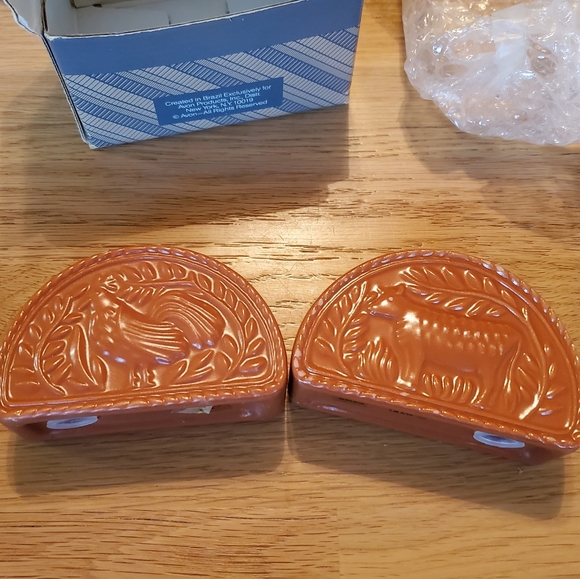 Avon Other - NEW Avon Terra Cotta Salt n Pepper Shakers Cow Rooster Weiss